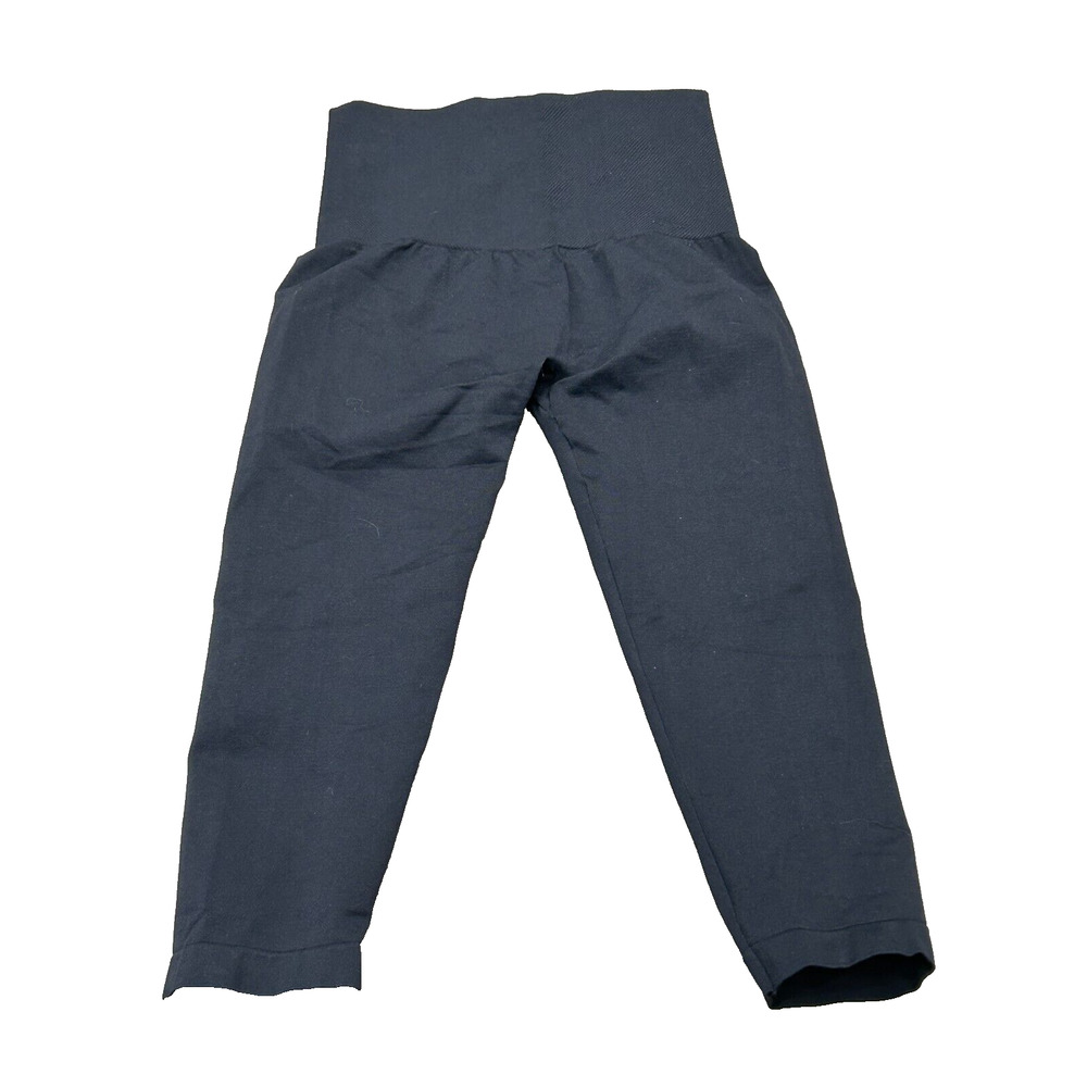 Assets By Sara Blakely Women's Black Stretch‎ High Waist Cropped Leggings Size L